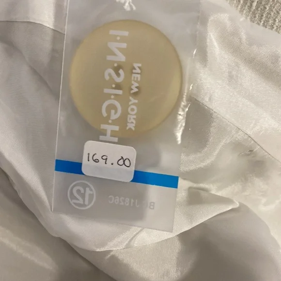 Insight Blazer Ivory Double Row Big Buttons Lace Hem Vintage 80's Style Size 12 - Picture 9 of 9